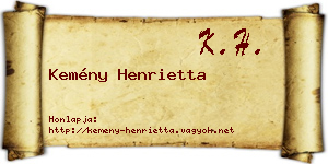 Kemény Henrietta névjegykártya
