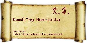 Kemény Henrietta névjegykártya