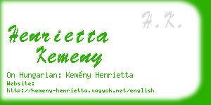 henrietta kemeny business card