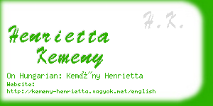 henrietta kemeny business card